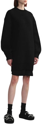 (Women) WE11DONE Black Loose Fit Crew Neck Long Sleeve Short Dress WD-KT3-23-653-U-BK Lookbook (Women) WE11DONE Black Loose Fit Crew Neck Long Sleeve Short Dress WD-KT3-23-653-U-BK