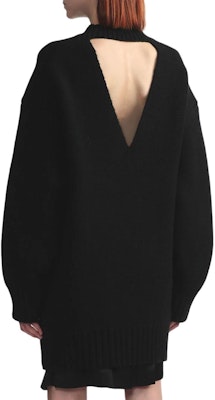 (Women) WE11DONE Black Loose Fit Crew Neck Long Sleeve Short Dress WD-KT3-23-653-U-BK Shop (Women) WE11DONE Black Loose Fit Crew Neck Long Sleeve Short Dress WD-KT3-23-653-U-BK