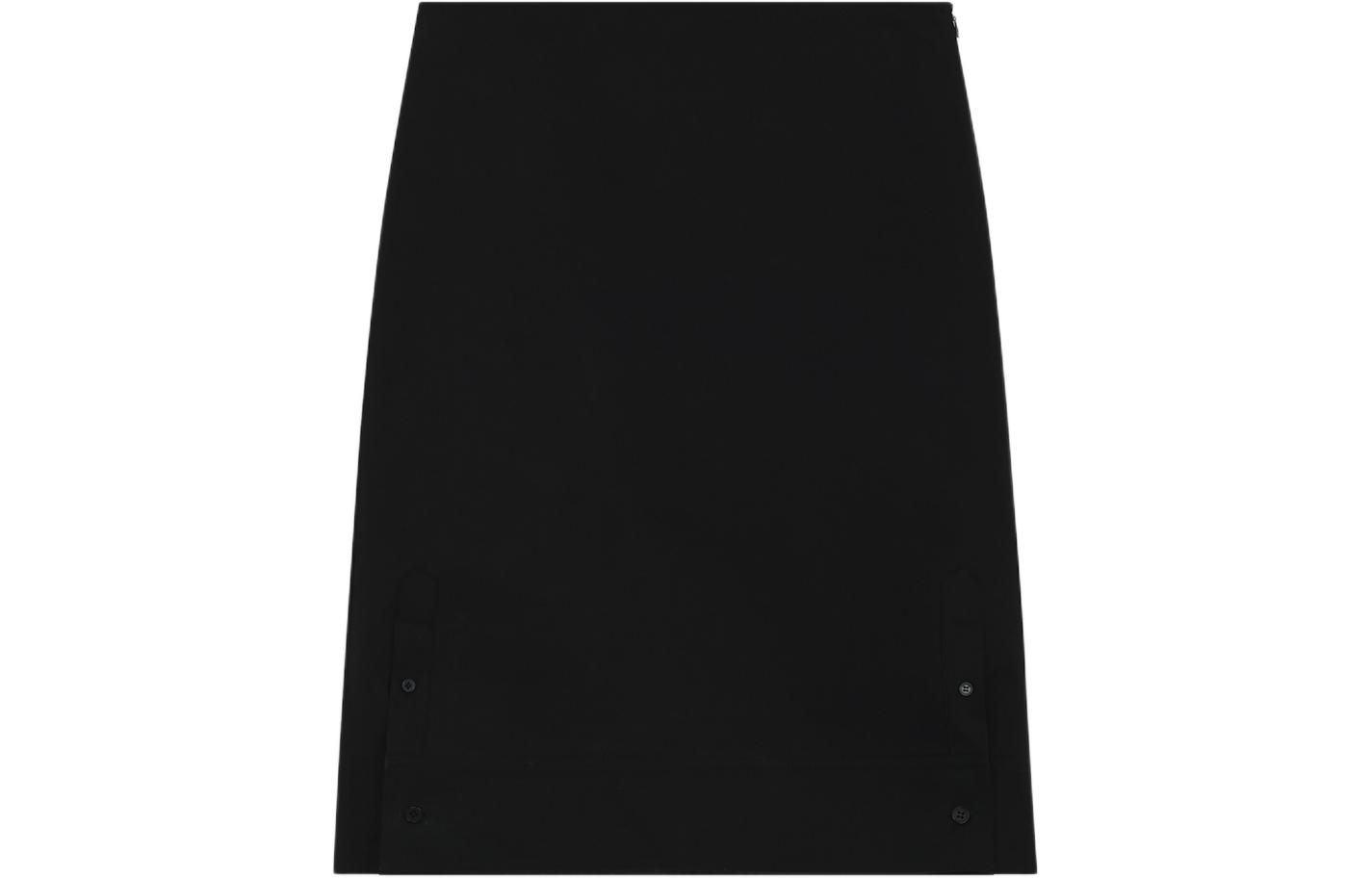 Order (W) WE11DONE 黑色中長拉鍊休閒裙 WD-SK1-24-258-W-BK