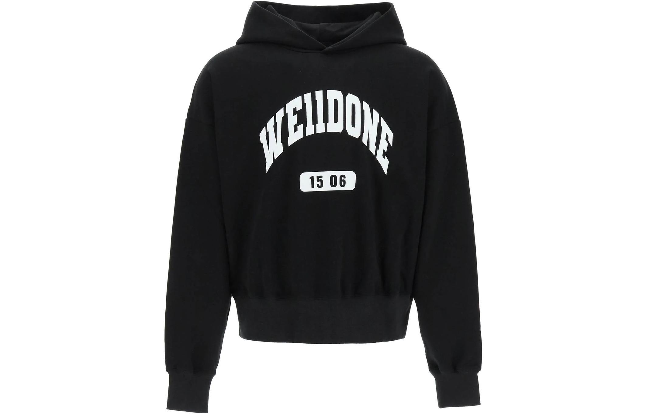 (Women) WE11DONE  Black Minimalist Casual Sweatshirt WD-TH3-22-807-U-BK