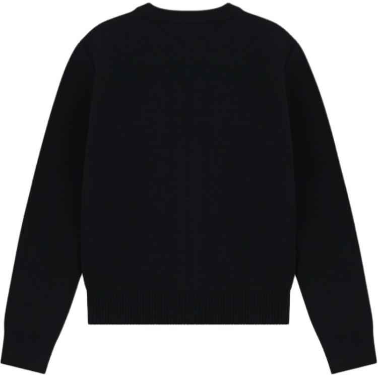 Lookbook (W) WE11DONE 黑色羅紋圓領針織長袖開襟毛衣。 WD-KC2-24-602-W-BK