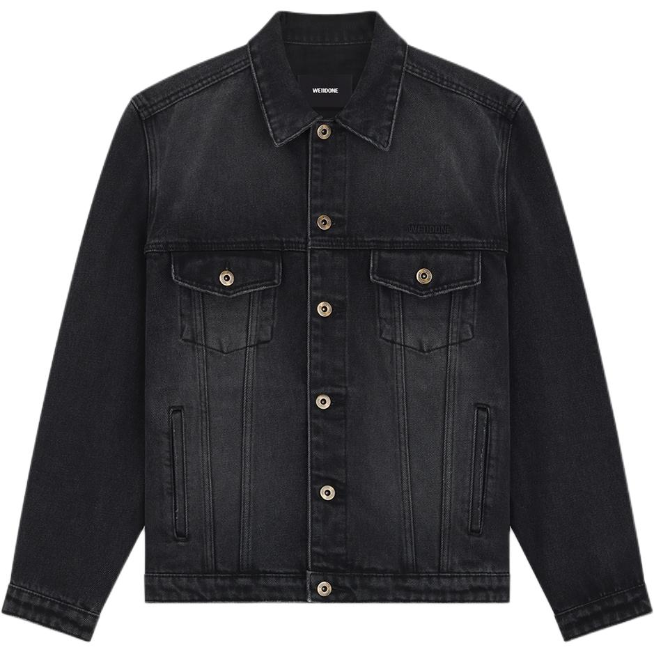 (Women) WE11DONE  Black Single-Breasted Long Sleeve Denim Jacket. WD-DJ2-24-348-W-BK