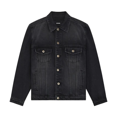 (Women) WE11DONE Black Single-Breasted Long Sleeve Denim Jacket. WD-DJ2-24-348-W-BK