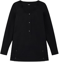 (Women) WE11DONE Black Solid Color Long Sleeve Split Hem Dress WD-OP1-24-152-W-BK (Women) WE11DONE Black Solid Color Long Sleeve Split Hem Dress WD-OP1-24-152-W-BK