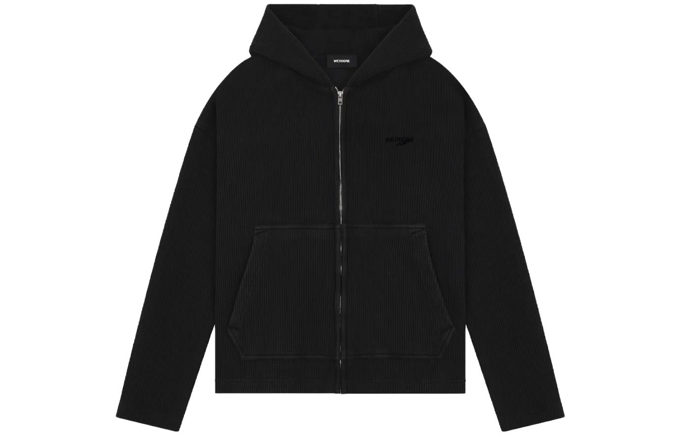 (Women) WE11DONE  Black Solid Color Zip-Up Hoodie Jacket WD-TJ3-23-833-U-BK 圖 2
