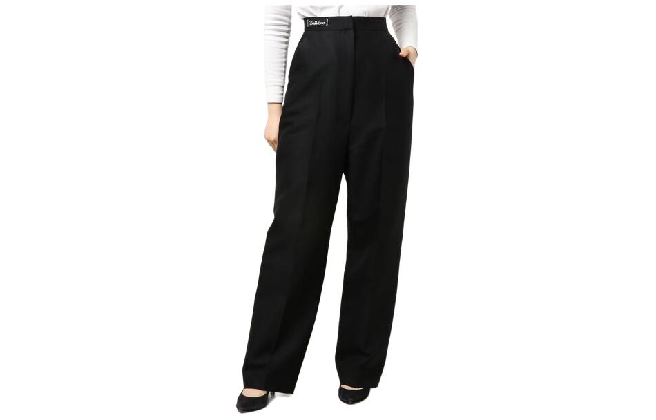 (Women) WE11DONE  Black Straight-Leg Zipper Pocket Casual Pants. WD-PT0-21-217