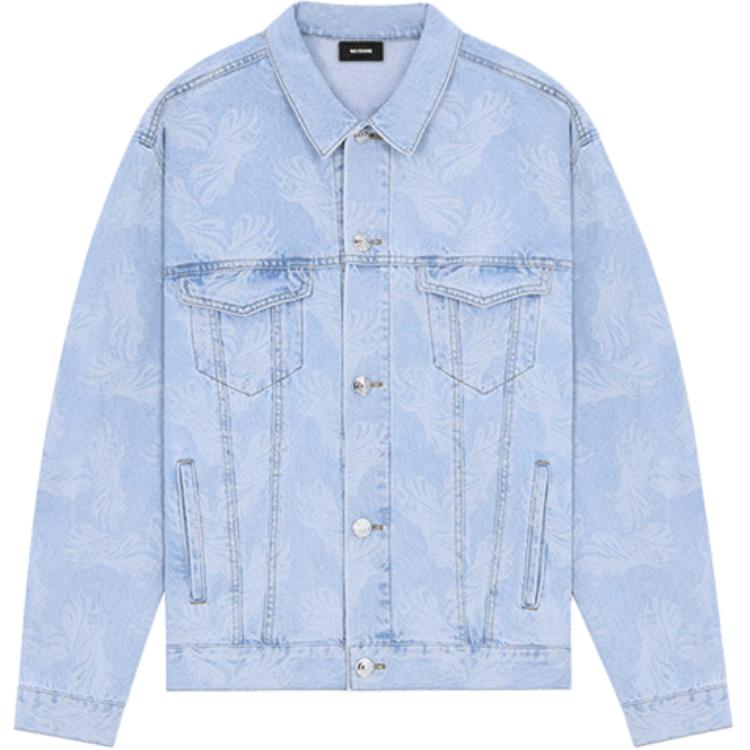 (Women) WE11DONE  Blue Denim Jacket with Logo Print. WD-DJ3-21-311-U-BL