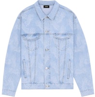 (Women) WE11DONE Blue Denim Jacket with Logo Print. WD-DJ3-21-311-U-BL (Women) WE11DONE Blue Denim Jacket with Logo Print. WD-DJ3-21-311-U-BL