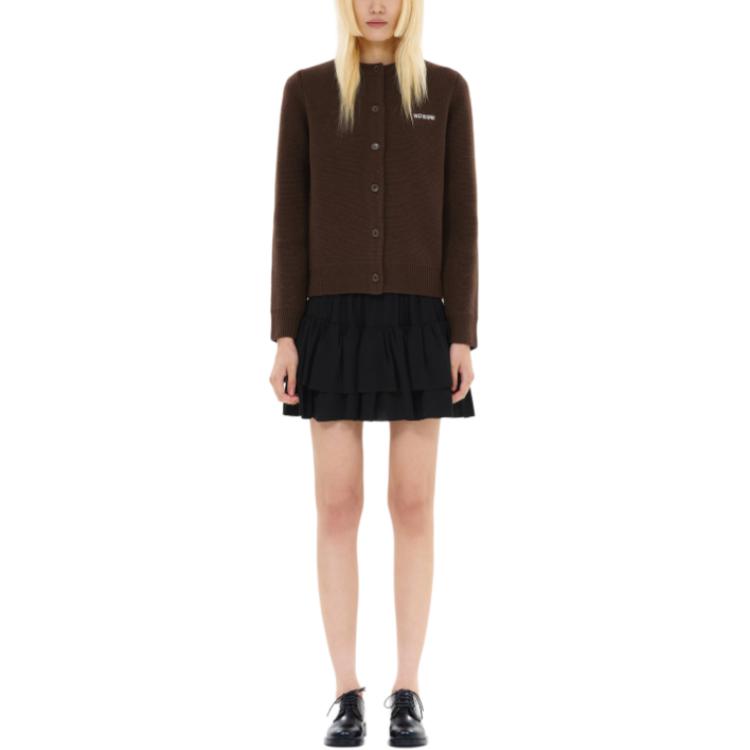 Shop (W) WE11DONE 棕色針織開襟扣子毛衣外套. WD-KC2-24-602-W-BR