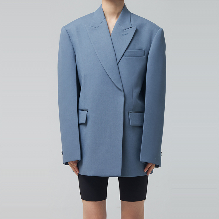 Shop (W) WE11DONE クラシックエンボスブレザーミスティブルー - 秋コレクション. WD-JK8-20-055-W-BL