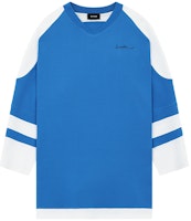 (Women) WE11DONE Contrast Stripe Logo Long Sleeve Dress Blue WD-TO1-22-579-W-BL (Women) WE11DONE Contrast Stripe Logo Long Sleeve Dress Blue WD-TO1-22-579-W-BL