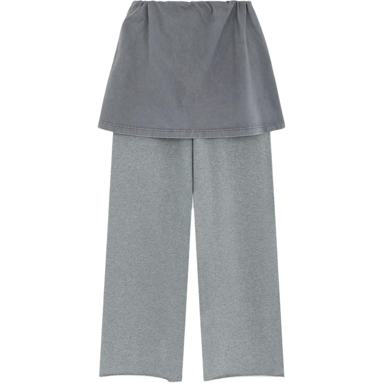 (Women) WE11DONE  Grey Embroidered Logo Pocket Patchwork Casual Pants WD-TA2-24-726-U-MG