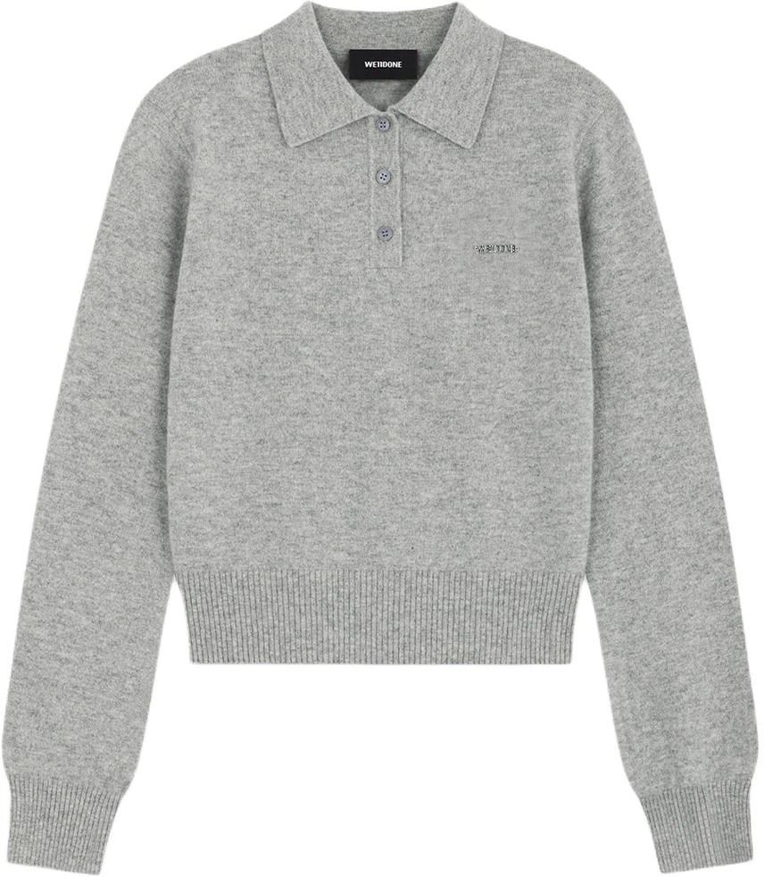 women-we-11-done-grey-short-sleeve-polo-shirt-with-three-buttons-wd-kt-2-24-606-w-gy