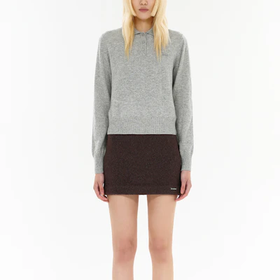 (W) WE11DONE 灰色三扣短袖POLO衫 WD-KT2-24-606-W-GY Shop (W) WE11DONE 灰色三扣短袖POLO衫 WD-KT2-24-606-W-GY