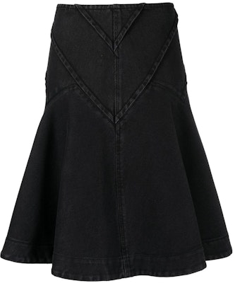 (Women) WE11DONE High-Waisted A-Line Denim Maxi Skirt with Pleated Hem. WD-DS1-22-345-WWB Buy (Women) WE11DONE High-Waisted A-Line Denim Maxi Skirt with Pleated Hem. WD-DS1-22-345-WWB