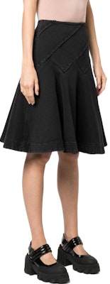 (Women) WE11DONE High-Waisted A-Line Denim Maxi Skirt with Pleated Hem. WD-DS1-22-345-WWB Shop (Women) WE11DONE High-Waisted A-Line Denim Maxi Skirt with Pleated Hem. WD-DS1-22-345-WWB