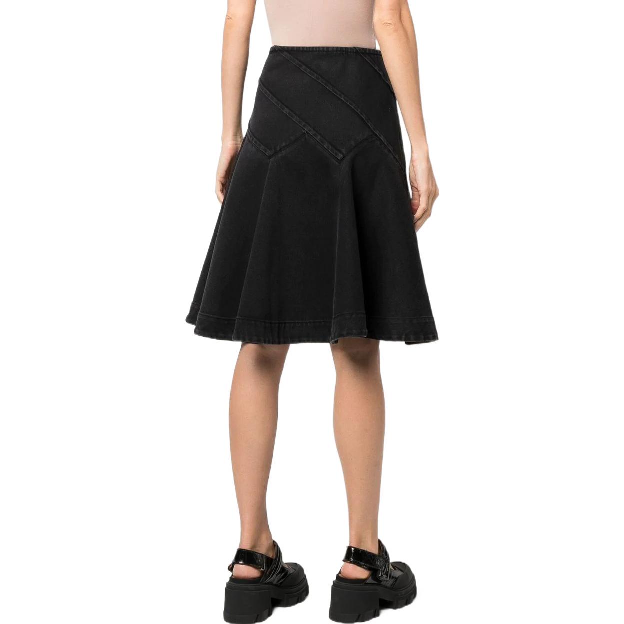 Purchase (Women) WE11DONE  High-Waisted A-Line Denim Maxi Skirt with Pleated Hem. WD-DS1-22-345-WWB