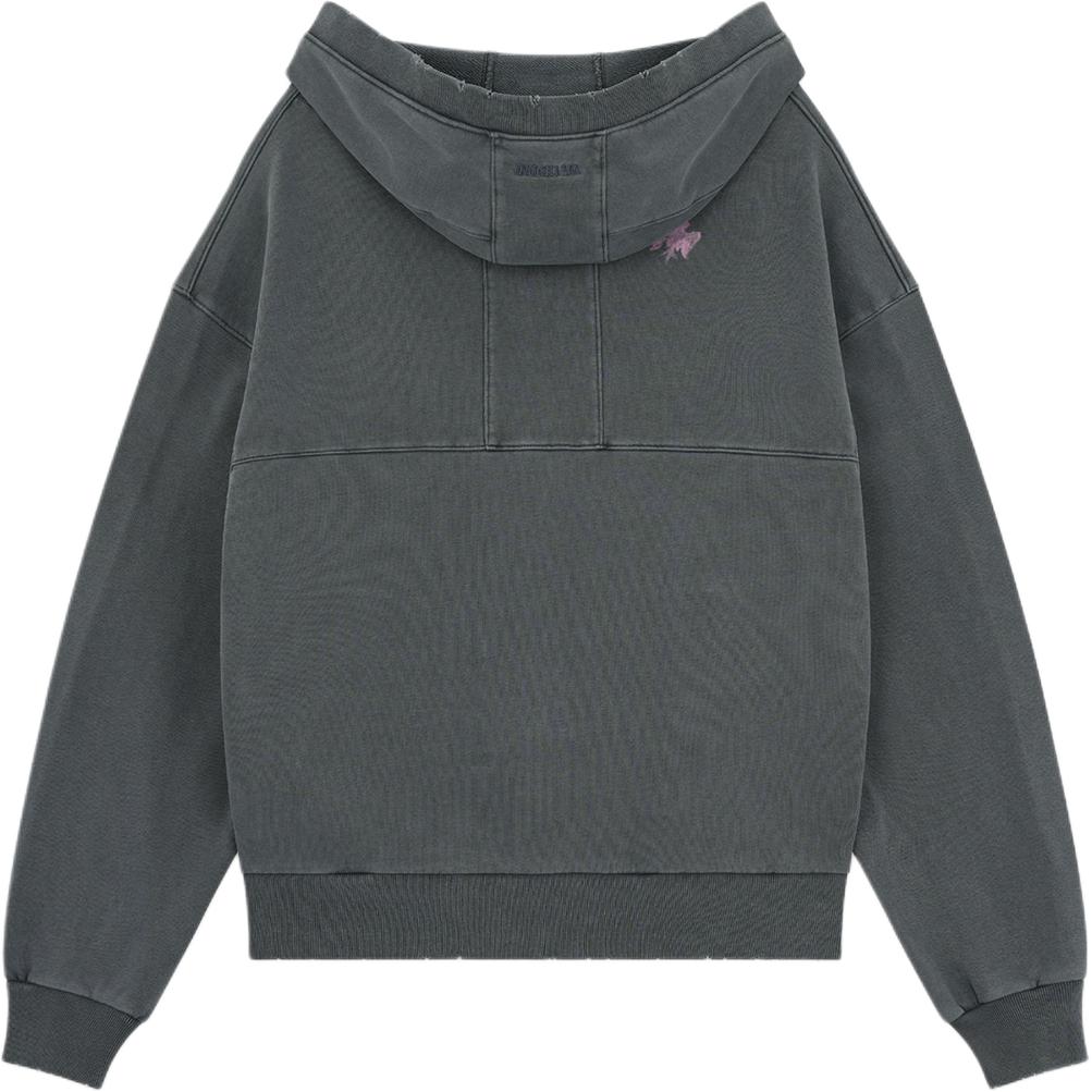 (Women) WE11DONE  Loose Fit Long Sleeve Sweatshirt with Zip Pocket in Charcoal. WD-TJ2-24-845-U-CH 圖 3