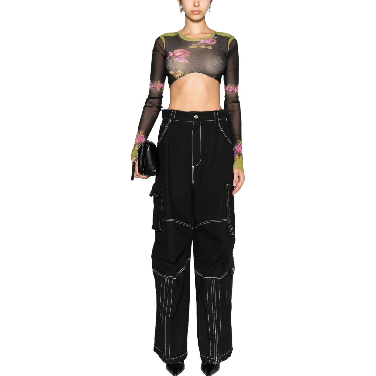 (Women) WE11DONE  Loose Fit Wide-Leg Cargo Pants Black Color. WD-PT3-23-218-W-BK 圖 3