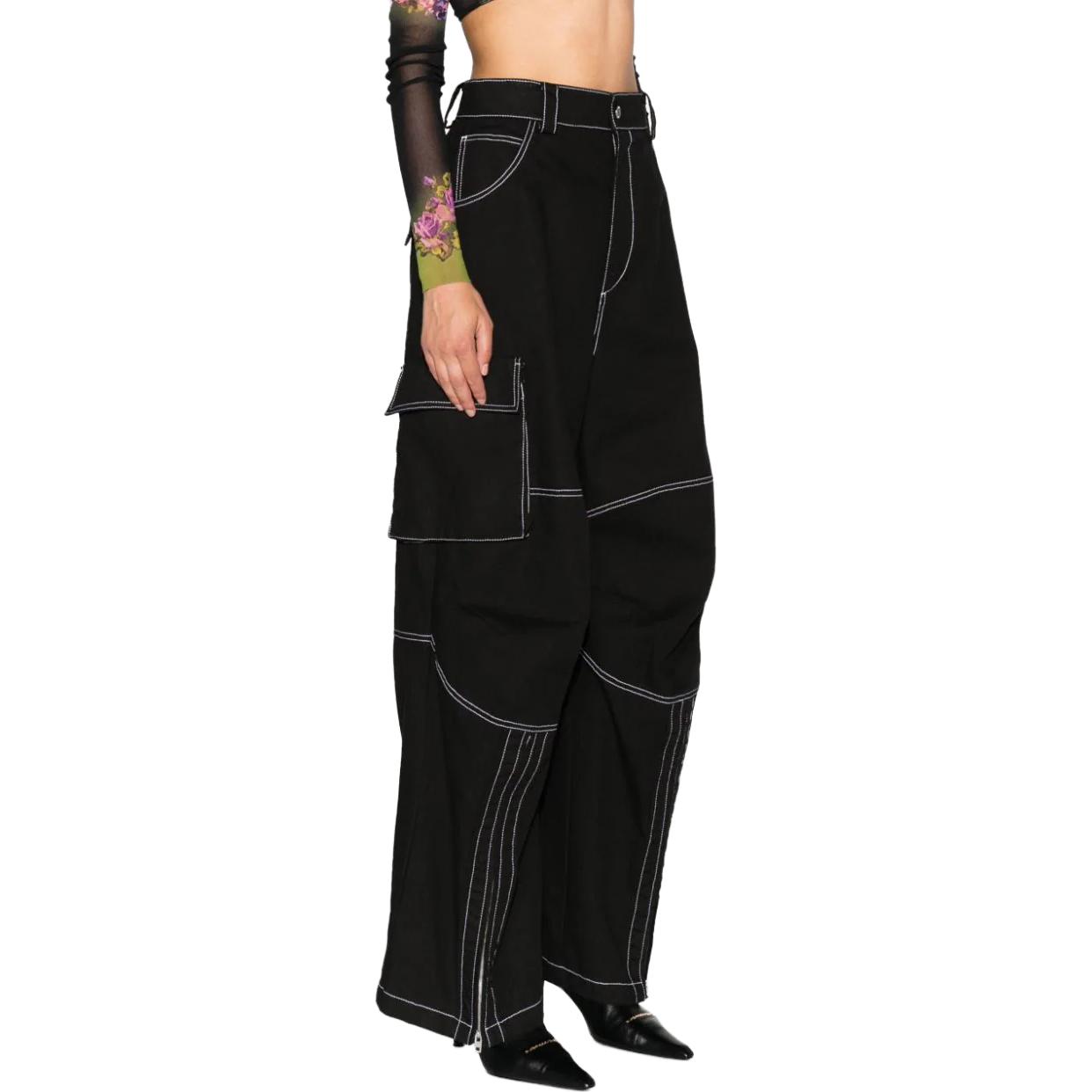 (Women) WE11DONE  Loose Fit Wide-Leg Cargo Pants Black Color. WD-PT3-23-218-W-BK 圖 5