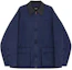 Order (Women) WE11DONE Navy Blue Logo Embroidered Collared Oversized Cotton Jacket WD-JP2-24-039-U-NV