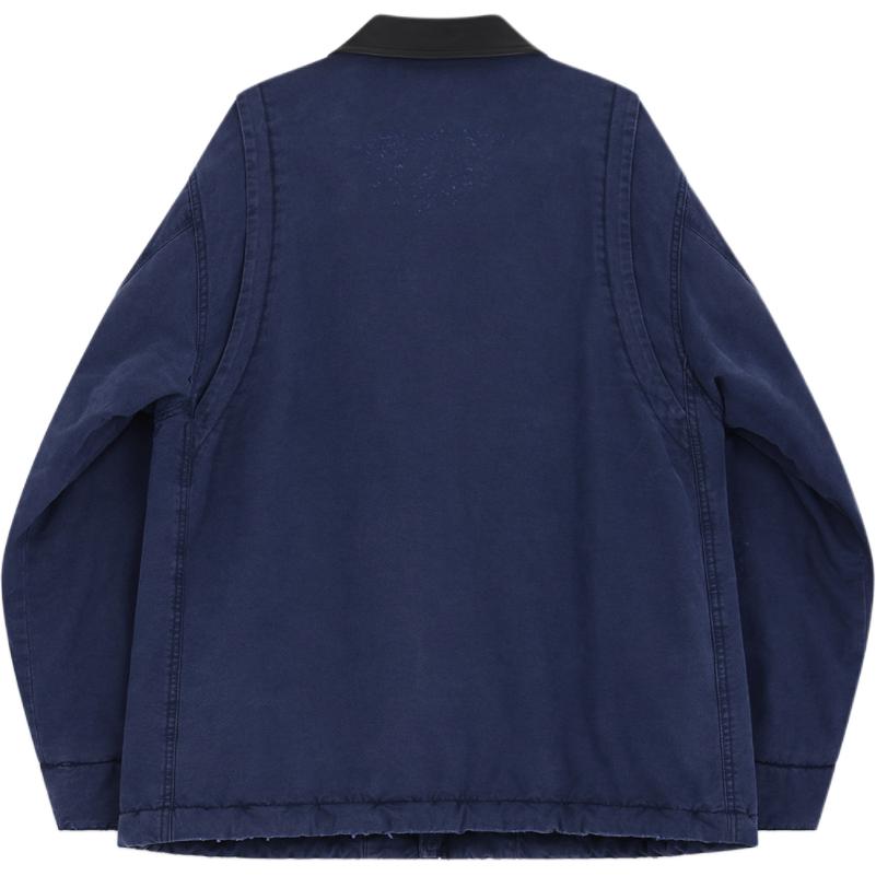 (Women) WE11DONE  Navy Blue Logo Embroidered Collared Oversized Cotton Jacket WD-JP2-24-039-U-NV 圖 3