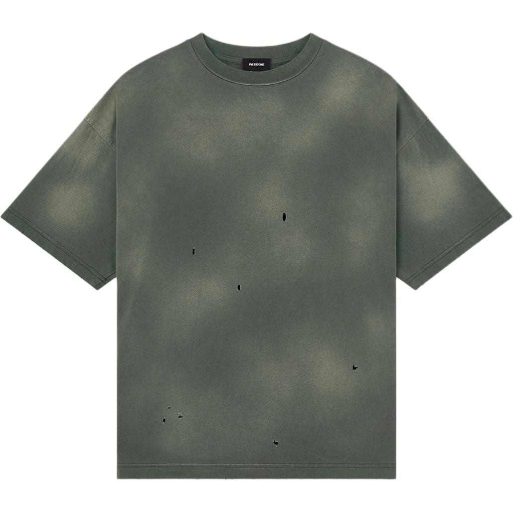 (Women) WE11DONE  Oversized Logo Crewneck T-Shirt Khaki WD-TT2-24-742-U-KK