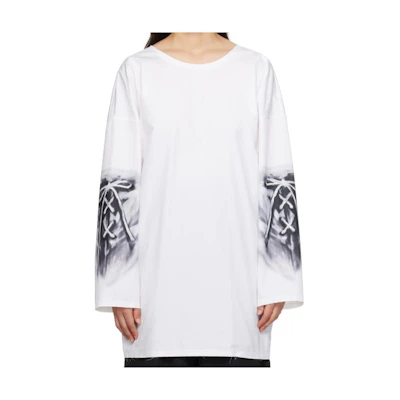 (Women) WE11DONE Oversized Zip-Up Sweatshirt White Long Sleeve Crewneck. WD-SH3-23-185-U-WH