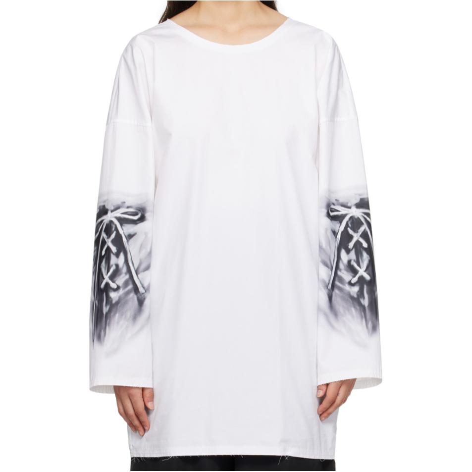 (Women) WE11DONE  Oversized Zip-Up Sweatshirt White Long Sleeve Crewneck. WD-SH3-23-185-U-WH 圖 2