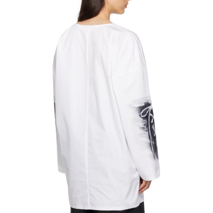 (Women) WE11DONE  Oversized Zip-Up Sweatshirt White Long Sleeve Crewneck. WD-SH3-23-185-U-WH 圖 4