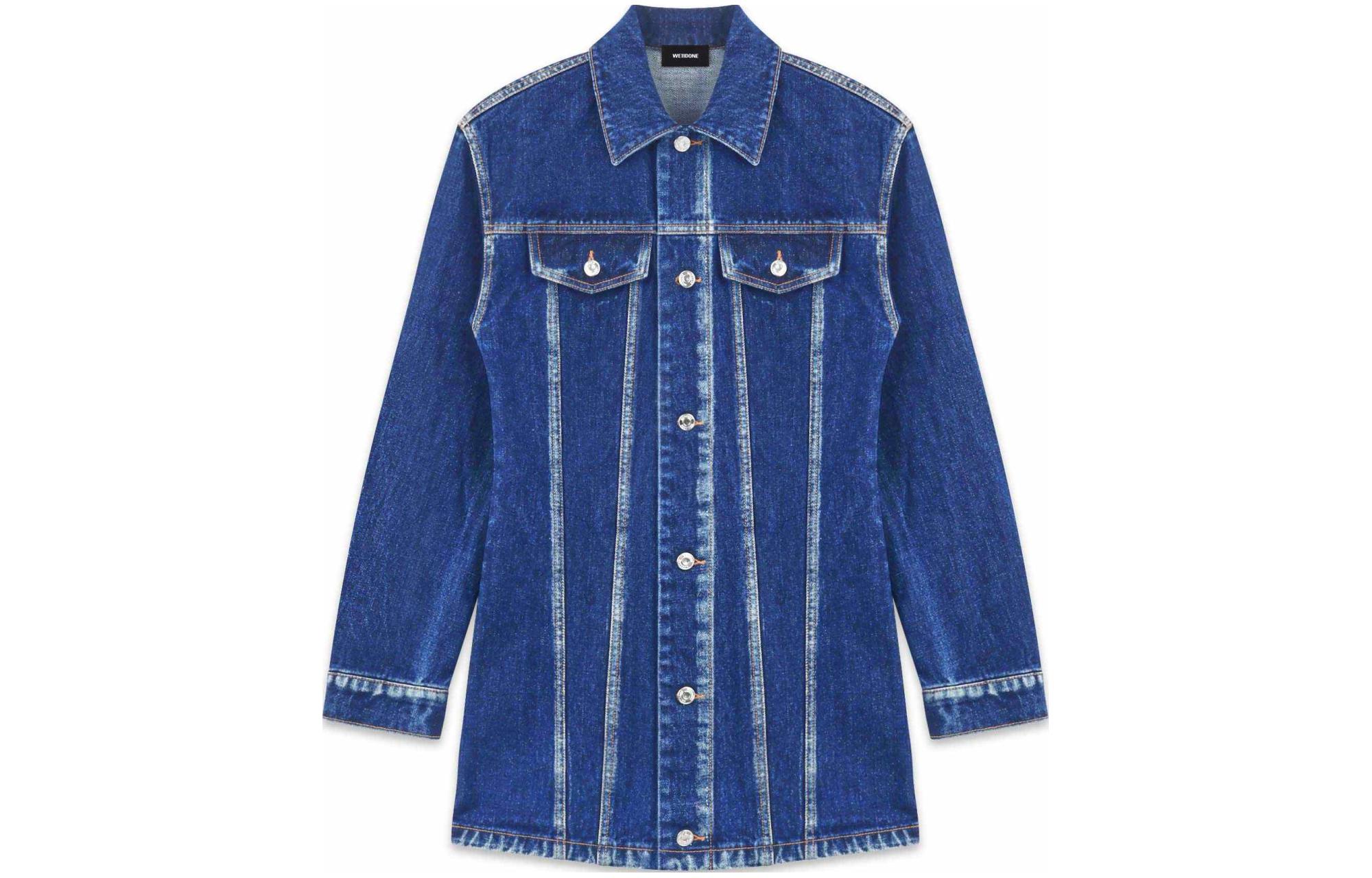 (Women) WE11DONE  Single-Breasted Denim Jacket with Pocket in Blue. WD-DJ3-22-337-W-BL 圖 2