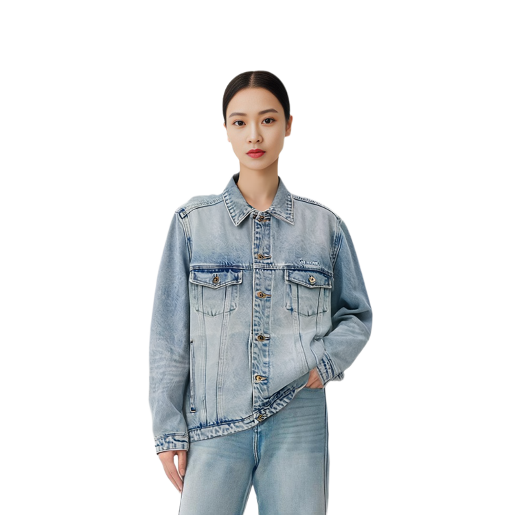 Shop (W) WE11DONE 單排扣長袖藍色牛仔外套 WD-DJ2-24-348-W-SK