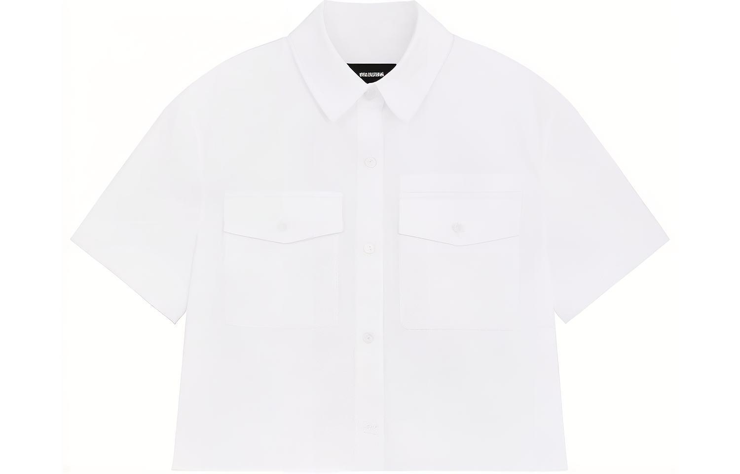 (Women) WE11DONE  SS24 Minimalist Button-Up Short-Sleeve Shirt in White. WD-BL1-24-158-W-WH 圖 2