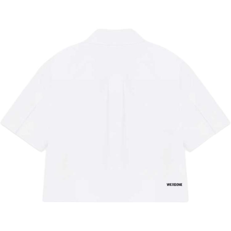 (Women) WE11DONE  SS24 Minimalist Button-Up Short-Sleeve Shirt in White. WD-BL1-24-158-W-WH 圖 3