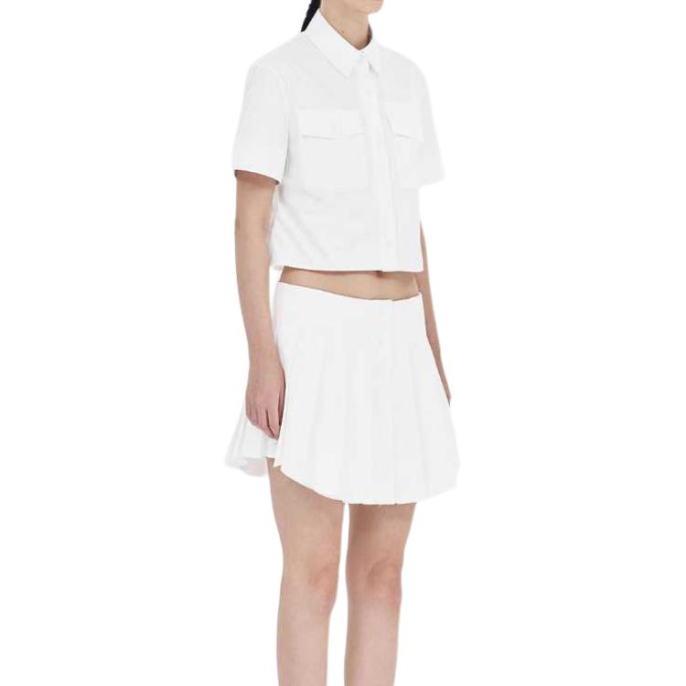 (Women) WE11DONE  SS24 Minimalist Button-Up Short-Sleeve Shirt in White. WD-BL1-24-158-W-WH 圖 5