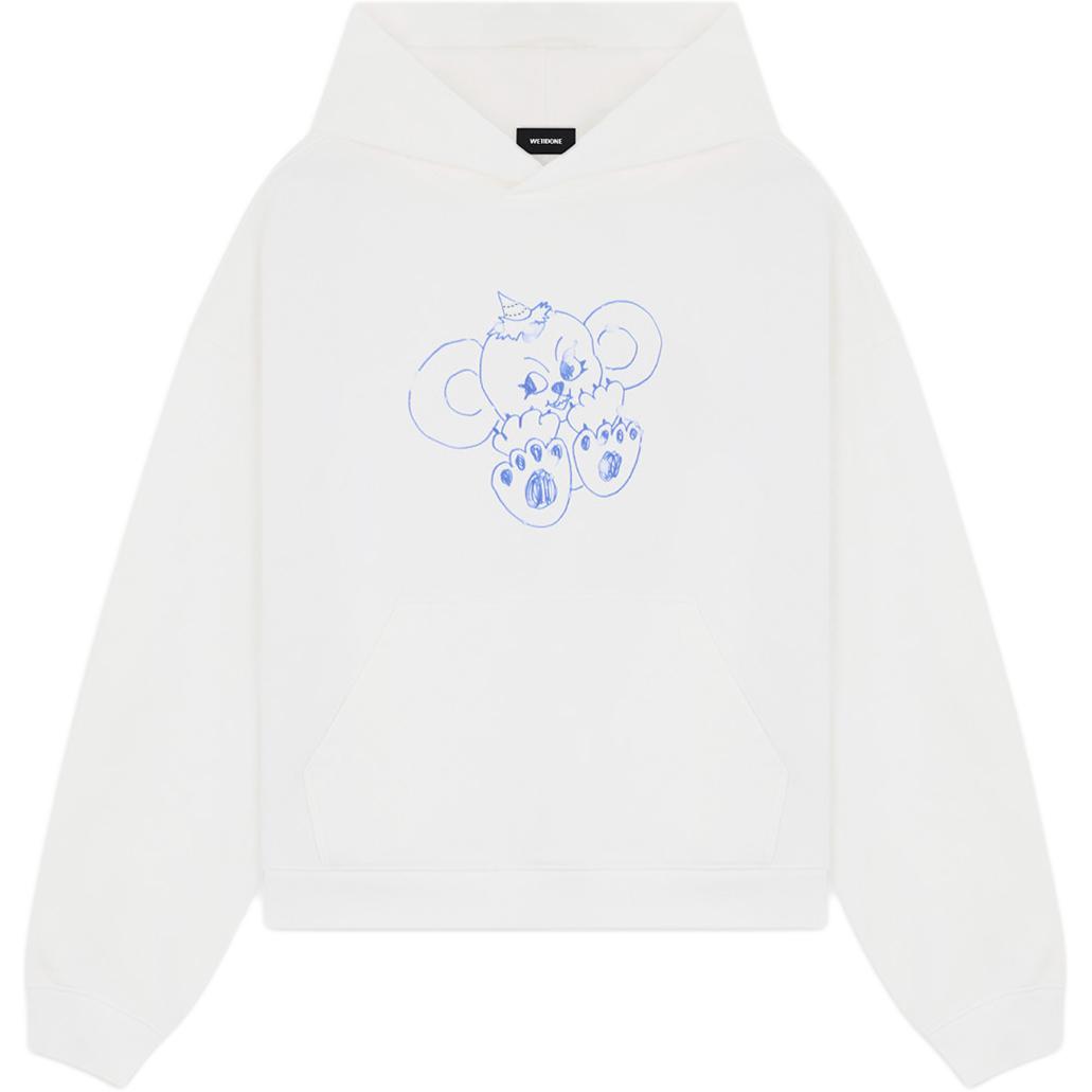 (Women) WE11DONE  White Cartoon Graphic Long Sleeve Hoodie WD-TH2-24-831-U-IV