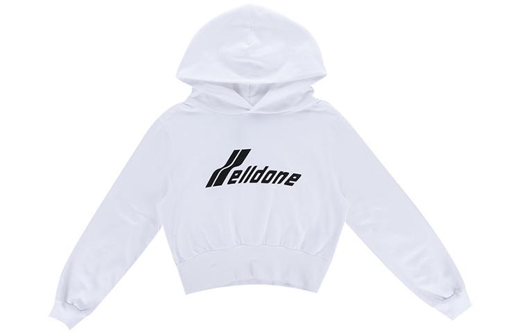 (Women) WE11DONE  White Logo Print Cropped Hoodie Long Sleeve. WD-TH3-22-865-W-WH 圖 6