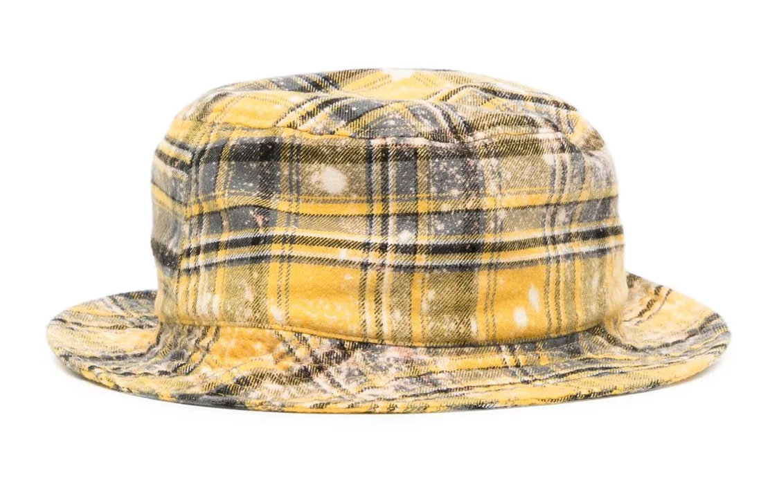 (Women) WE11DONE  Yellow Plaid Bucket Hat. WDAH123411UYE