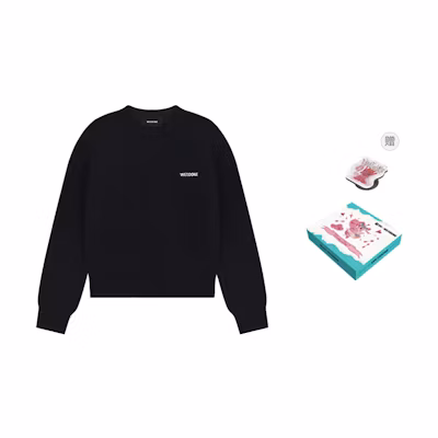(Women) WE11DONE Basic Letter Pullover Sweater Black Long Sleeve WD-KT2-24-601-W-BK