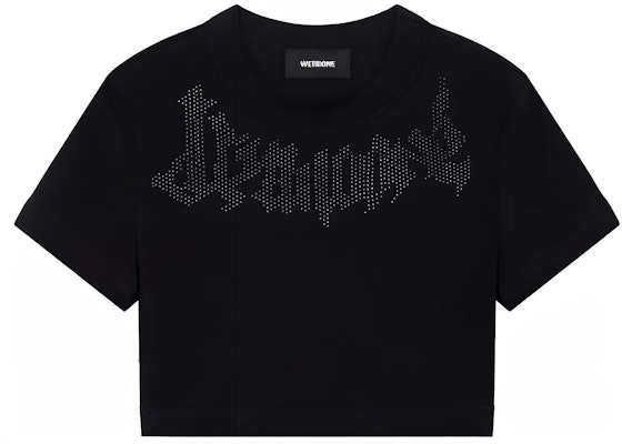 (W) WE11DONE 黑色水鑽修身短袖T恤 WD-TT1-24-734-W-BK Order (W) WE11DONE 黑色水鑽修身短袖T恤 WD-TT1-24-734-W-BK