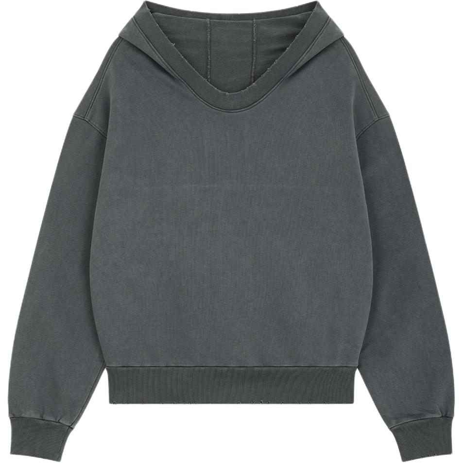 (Women) WE11DONE Distressed Oversized Hoodie Women’s Grey Long Sleeve Sweatshirt. WD-TH2-24-801-U-CH 圖 2