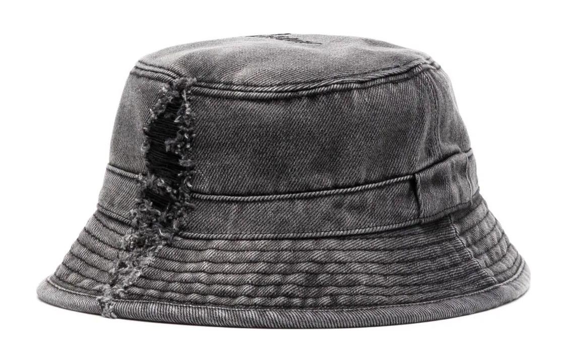 (Women) WE11DONE Distressed Rip Stitch Cotton Bucket Hat Women’s Grey WDAH123417UBK