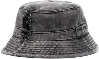 (Women) WE11DONE Distressed Rip Stitch Cotton Bucket Hat Women’s Grey WDAH123417UBK (Women) WE11DONE Distressed Rip Stitch Cotton Bucket Hat Women’s Grey WDAH123417UBK