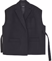 (Women) WE11DONE FW21 Black Solid Casual Lace-Up Suit Vest WD-VT3-21-064-W-BK (Women) WE11DONE FW21 Black Solid Casual Lace-Up Suit Vest WD-VT3-21-064-W-BK