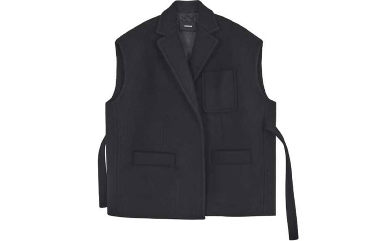 (Women) WE11DONE FW21  Black Solid Casual Lace-Up Suit Vest WD-VT3-21-064-W-BK 圖 2