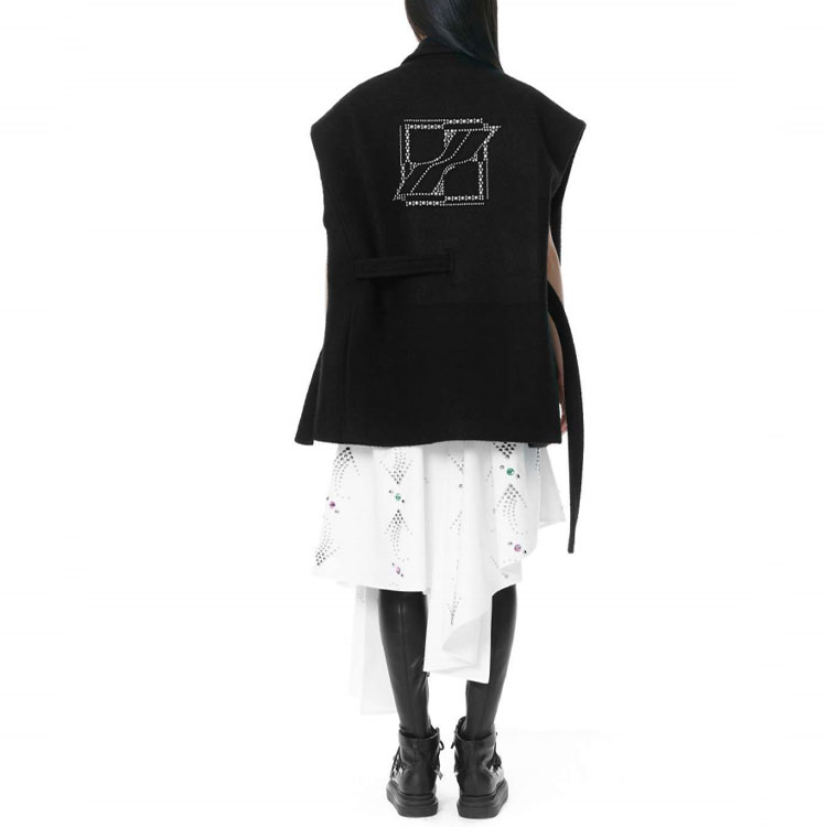 (Women) WE11DONE FW21  Black Solid Casual Lace-Up Suit Vest WD-VT3-21-064-W-BK 圖 4