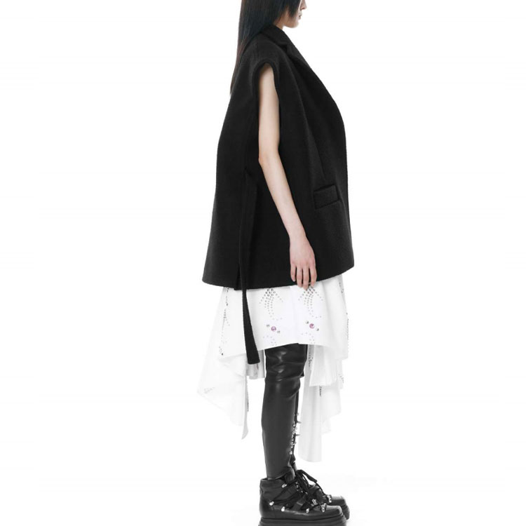 (Women) WE11DONE FW21  Black Solid Casual Lace-Up Suit Vest WD-VT3-21-064-W-BK 圖 5