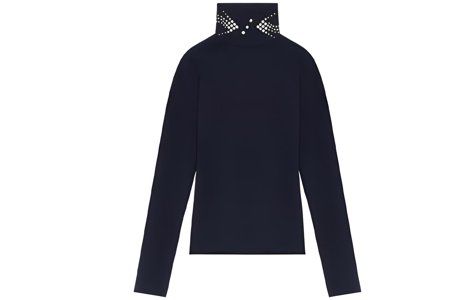 (Women) WE11DONE FW21  Black Turtleneck Knit Long Sleeve Top WD-TT3-21-569-W-BK