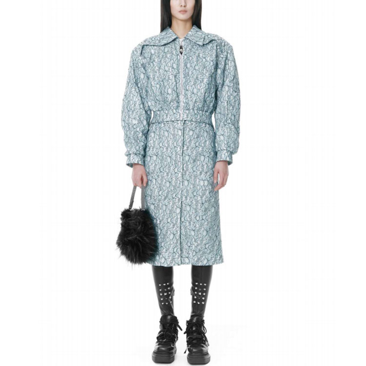 (Women) WE11DONE FW21  Blue Lace Layered Cotton Bomber Jacket WD-JP3-21-180-W-SK 圖 3