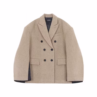 (Women) WE11DONE FW21 Double-Breasted Blazer Khaki Color WD-JK3-21-015-W-BG